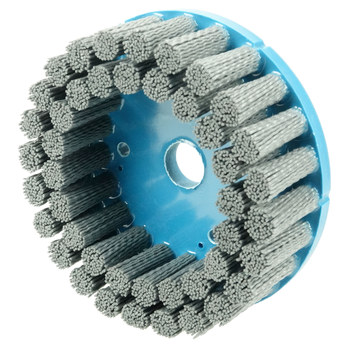 Weiler Nylox Silicon Carbide Bristle Disc - Medium Grade - Arbor Attachment - 7/8 in Center Hole - 6 in Outside Diameter - 0.040 in Bristle Diameter - 85854