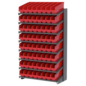 Picture of Akro-Mils APRS18048 APRS 900 lb Red Gray Powder Coated Steel 16 ga Single Sided Fixed Rack (Main product image)
