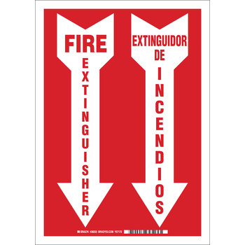 Picture of Brady B-401 High Impact Polystyrene Red English / Spanish Fire Equipment Sign part number 38756 (Main product image)