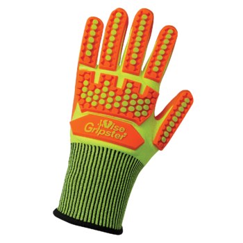 Global Glove Vise Gripster Tuffalene CIA998MF Orange/Lime Medium Cut-Resistant Gloves - ANSI A4 Cut Resistance - Nitrile Palm & Fingers Coating - CIA998MF/MD
