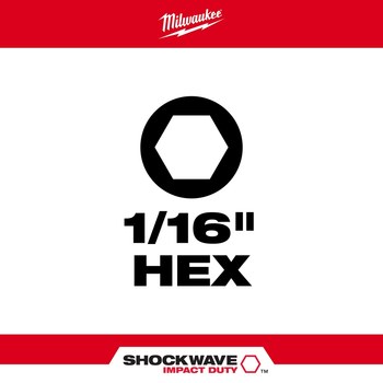 Milwaukee SHOCKWAVE Impact Duty Hex Insert Bit 48-32-4700 - Alloy Steel - 1 in Length - 34401