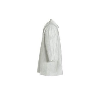 DuPont Tyvek 400 TY212S Disposable Lab Coat with Open Cuff X-Large White Pack of 8 