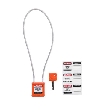 Brady Velocity Safety Cable Padlock Lockout Tagout 177460 - 63290