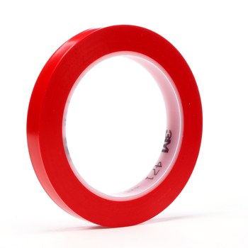 3M 471 Red Marking Tape - 1/2 in Width x 36 yd Length - 5.2 mil Thick - 07207