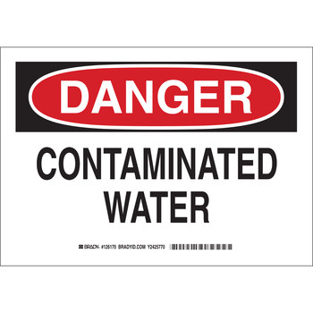 Picture of Brady B-555 Aluminum Rectangle White English Water Sanitation Sign part number 126171 (Main product image)