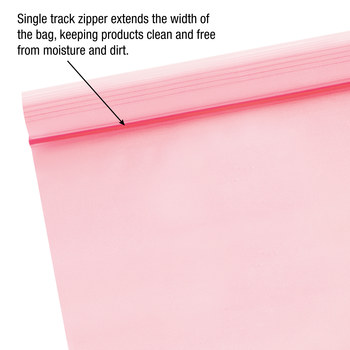 Pink Anti-Static Poly Bag - 3 in x 5 in - 2 mil Thick - SHP-12490