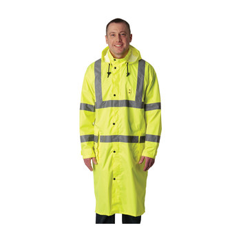Picture of PIP Falcon Viz Lime Yellow XL Polyester Rain Coat (Main product image)
