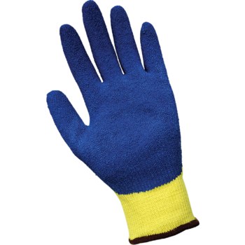 Global Glove Gripster 300KV Blue/Yellow Large Cut-Resistant Gloves - ANSI A3 Cut Resistance - Rubber Palm & Fingers Coating - 300KV/LG
