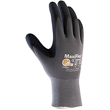 PIP MaxiFlex Ultimate 34-874T Grey/Black Medium Nylon Work Gloves - Nitrile/Nitrile Foam Palm & Fingers Coating - 8.5 in Length - 34-874T/M
