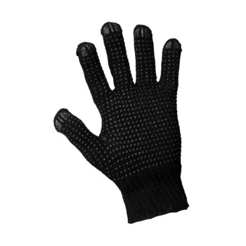 Global Glove S60SKD Black Cotton/Polyester Work Glove - PVC Dotted Palm & Fingers Coating