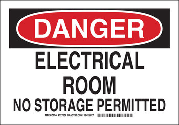 Picture of Brady B-401 Polystyrene Rectangle White English Electrical Safety Sign part number 127006 (Main product image)