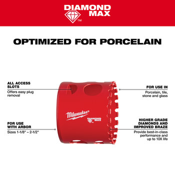 Milwaukee Hole Saw 49-56-5630 - 3 TPI - 1 1/2 in Diameter - Diamond Coated