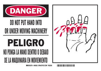 Picture of Brady B-401 Polystyrene Rectangle White English / Spanish Equipment Safety Sign part number 60502 (Main product image)