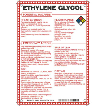 Picture of Brady B-120 Fiberglass Reinforced Polyester Rectangle White English Chemical Warning Sign part number 48865 (Main product image)