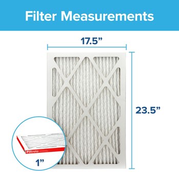 3M Filtrete Allergen Defense 17.5 in x 23.5 in x 1 in 9829-4 MERV 11, 1000 MPR Air Filter - 54822
