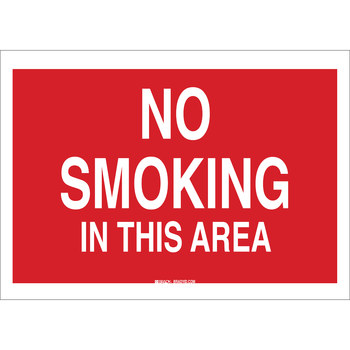 Picture of Brady B-302 Polyester Rectangle Red English No Smoking Sign part number 88439 (Main product image)