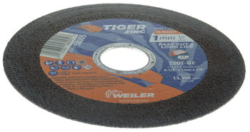 Weiler Tiger Zirc Cutoff Wheel 58005 - Type 1 - Straight Wheel - 4-1/2 in - Alumina Zirconia - 60 - T
