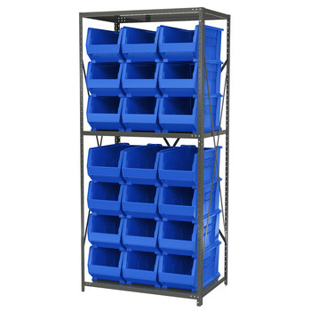 Picture of Akro-Mils AS2479287 Akrobin 6500 lb Adjustable Blue Gray Powder Coated Steel 22 ga Open Fixed Shelving System (Main product image)