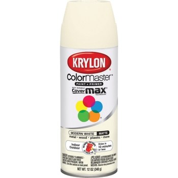 Krylon ColorMaster Modern White Matte Acrylic Enamel Spray Paint - 12 oz  Aerosol Can - 53580
