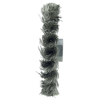 Weiler 13110 Wheel Brush - 4 in Dia - Knotted - Standard Twist Stainless Steel Bristle