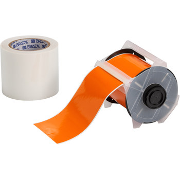 Picture of Brady Toughstripe Orange Self-Laminating Polyester Thermal Transfer 142176 Continuous Thermal Transfer Printer Label Roll (Main product image)