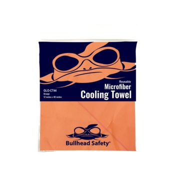 Global Glove Bullhead Safety GLO-EB1 Hi-Vis Orange Microfiber Cooling Towel - GLO-CT44