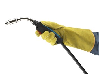 Ansell ActivArmr 43-216 Yellow Large Split Cowhide Leather Welding & Heat-Resistant Gloves - 813646