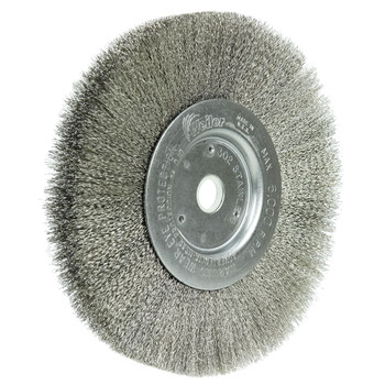 Weiler 01675 Wheel Brush - 6 in Dia - Crimped Stainless Steel Bristle