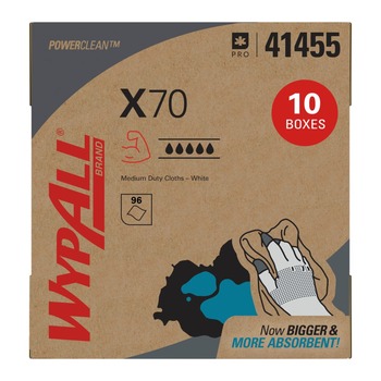 Kimberly-Clark WypAll PowerClean X70 Wiper 41455, Hydroknit, 9.1
