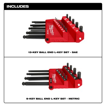 Milwaukee Ball End Hex Key Set 48-22-2187 - Steel - 63062