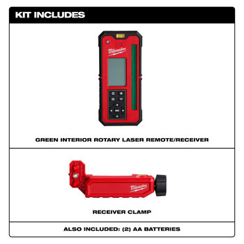 Milwaukee Red/Black Plastic Interior Rotary Laser Remote/Receiver - 3.35 in Length - 1.26 in Wide - 1.3 in Thick - 3712