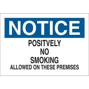 Picture of Brady B-302 Polyester Rectangle White English No Smoking Sign part number 88388 (Main product image)
