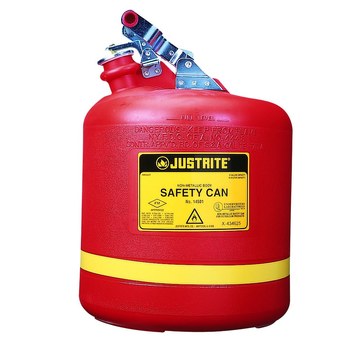 Picture of Justrite Red Polyethylene Leak-Proof, Pressure-Relief Vent, Self-Closing 5 gal Safety Can (Main product image)