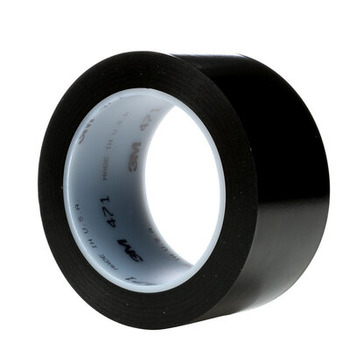 3M 471 Black Marking Tape - 2 in Width x 36 yd Length - 5.2 mil Thick - 04306