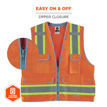 Ergodyne Glowear High-Visibility Vest 8254HDZ 21455 - Size Large/XL - High-Visibility Orange