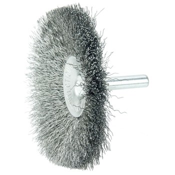 Weiler 17915 Wheel Brush - 3 in Dia - Crimped Steel Bristle