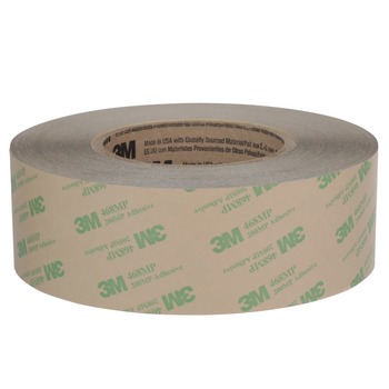 3M 468MP Clear Transfer Tape - 1 in Width x 60 yd Length - 5.2 mil Thick - Polycoated Kraft Paper Liner - 19337