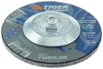 Weiler Tiger Aluminum Grinding Wheel 58228 - 5 in - A/O Aluminum Oxide AO - 24 - R