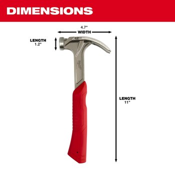 Milwaukee Forged Steel Hybrid Claw Hammer 48-22-9019 - I-Beam Handle - 12 oz Head