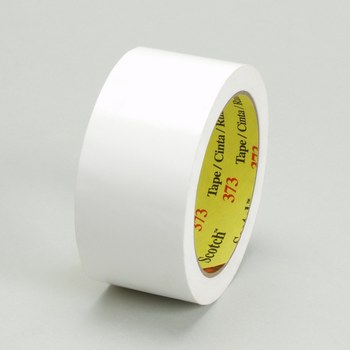 3M Scotch 373 White Box Sealing Tape - 48 mm Width x 914 m Length - 2.5 mil Thick - 72392