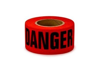 3M Scotch 515 Red Warning Tape - Pattern/Text = DANGER - 3 in Width x 150 ft Length - 10 mil Thick - 57788
