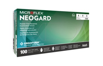 Microflex Neogard C52 Green Large Powder Free Disposable Gloves - 9 in Length - 5.1 mil Thick - C523
