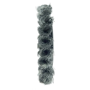 Weiler 08044 Wheel Brush - 4 in Dia - Knotted - Standard Twist Steel Bristle