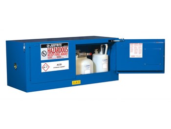 Justrite Sure-Grip EX Hazardous Material Storage Cabinet Piggyback 8613281, 12 gal, Royal Blue - 16491