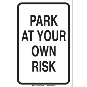 Picture of Brady B-120 Fiberglass Reinforced Polyester Rectangle White English Parking Restriction, Permission & Information Sign part number 75166 (Main product image)