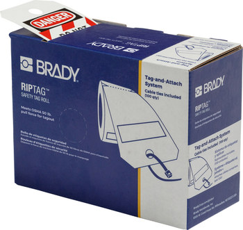 Brady RipTag 150501 Black / Red on White Polyester Lockout / Tagout Tag - 3 in Width - 5 3/4 in Height - B-851