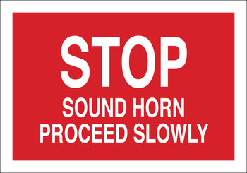 Picture of Brady B-302 Polyester Rectangle Red English Stop Signs, Traffic Control Signs & Banners Sign part number 122691 (Main product image)