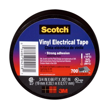 5-Pack 3/4-In x 66-Ft 24413-BA-6 Scotch Vinyl Electrical Tape Black 