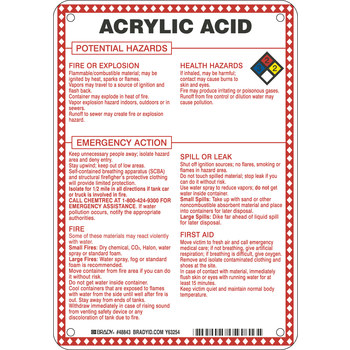 Picture of Brady B-120 Fiberglass Reinforced Polyester Rectangle White English Chemical Warning Sign part number 48843 (Main product image)