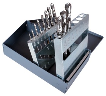 Picture of Cle-Line 1898 1/16 in-3/8 in 118° Right Hand Cut High-Speed Steel Jobber Length Drill Set C21100 (Main product image)